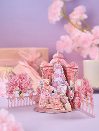 Pink Castle Cherry Blossom 3D Pop Up Card