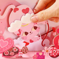 Plush Wings Cupid Kitten 3D Pop Up Card