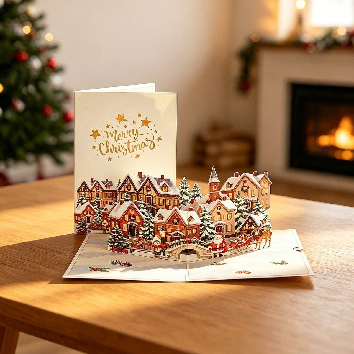 Christmas Vintage House Greeting Card