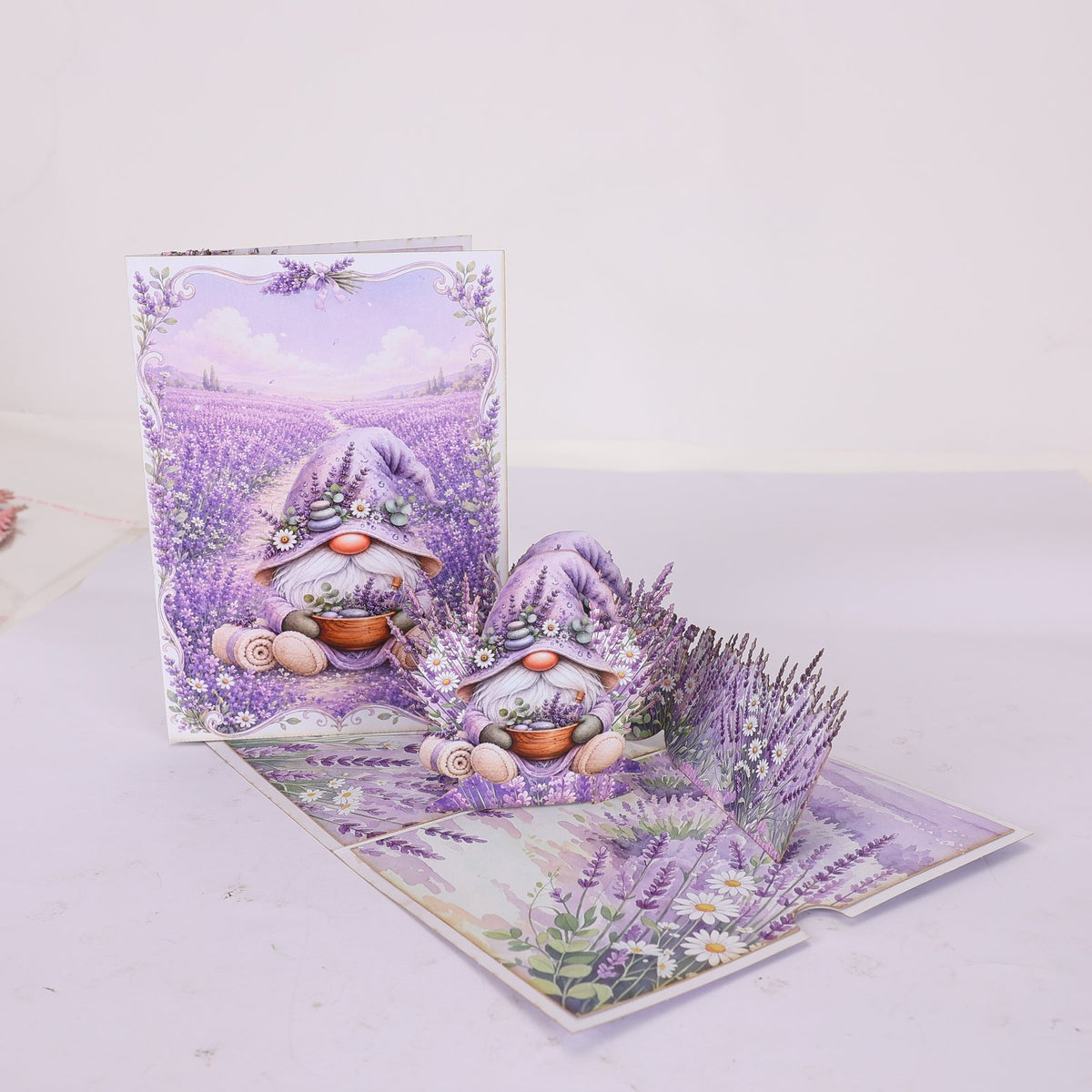 Lavender Gnome Greeting Card