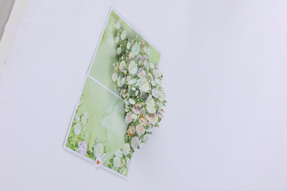 White Rose 3D Pop Up Card