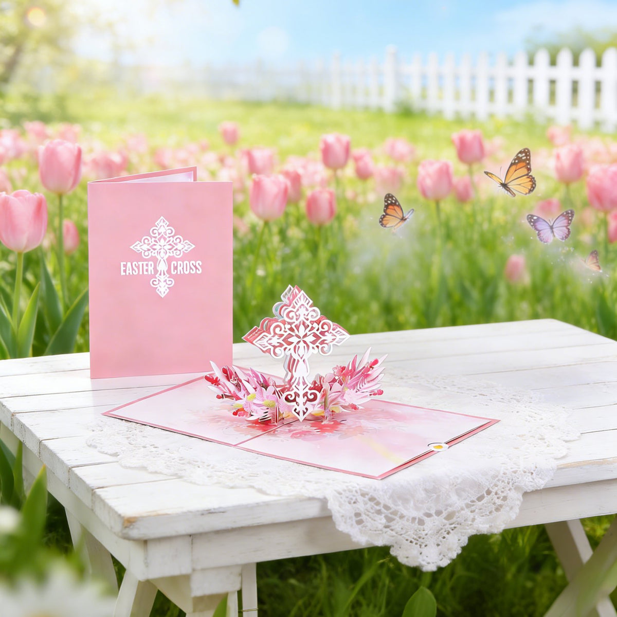 Easter Cross Flip Pop Up Card