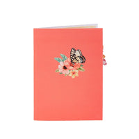 Butterfly Fresh Flowers Floral Wreath 3D Pop Up Card