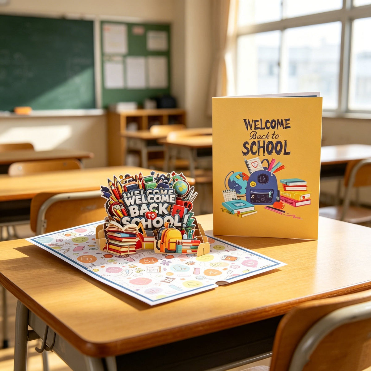 Back To School 180° 3D Pop Up Card