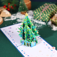Blue Tone Christmas Tree Greeting Card