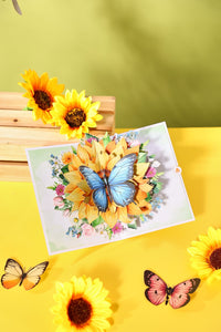 Sunflower Butterfly Greeting Card