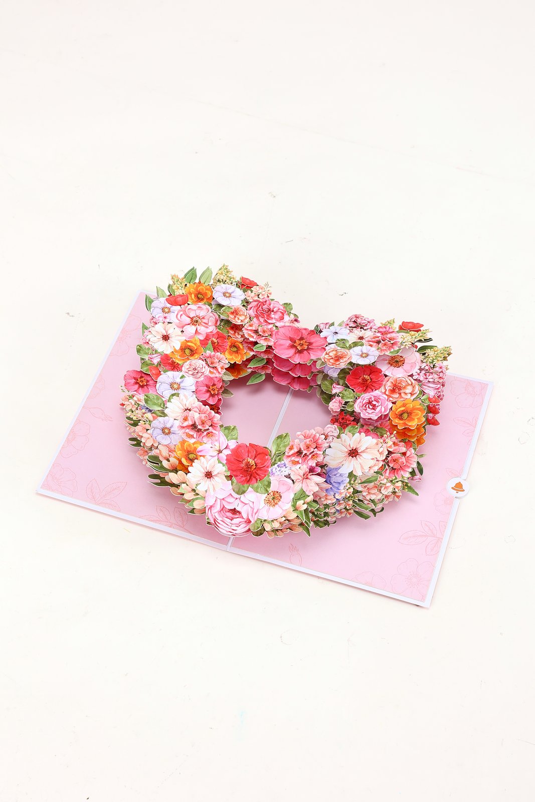 Light Pink Rose Heart 3D Pop Up Card