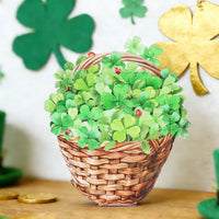 Shamrock Flower Basket 3D Pop Up Card