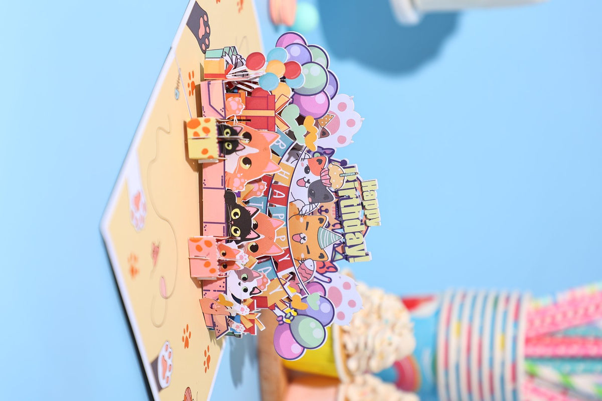 Birthday Cat 3D Pop Up Card