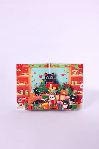 Cat Christmas Party Greeting Card