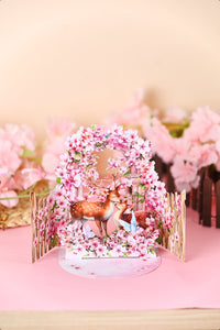 Cherry Blossom Deer Double Door Card