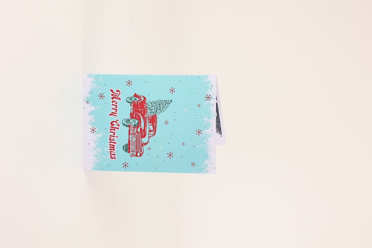 Christmas Vintage Sports Car Greeting Card