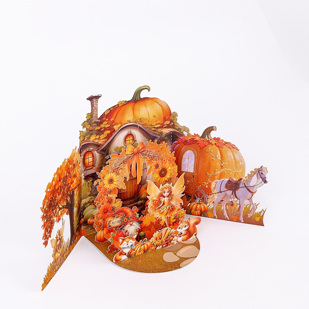Thanksgiving Gnome Pumpkin Double Door Card