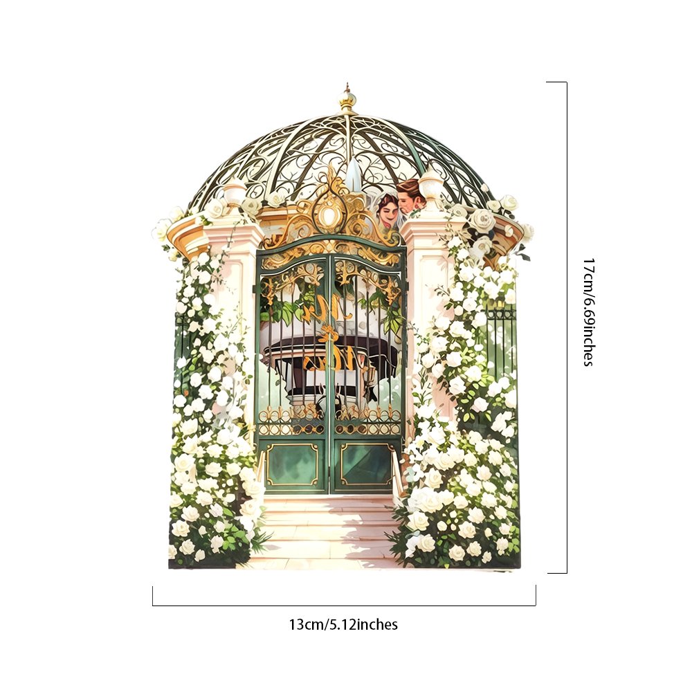 White Rose Wedding Double Door Card