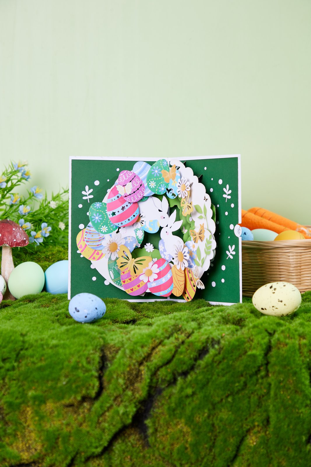 Easter Floral Wreath Greeting Card
