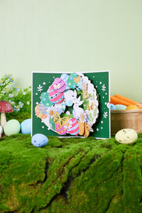 Easter Floral Wreath Greeting Card