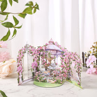 Pink Red Rose Garden Double Door Pop Up Card