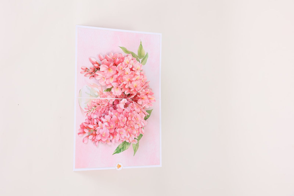 Pink Flower Wisteria 3D Pop Up Card