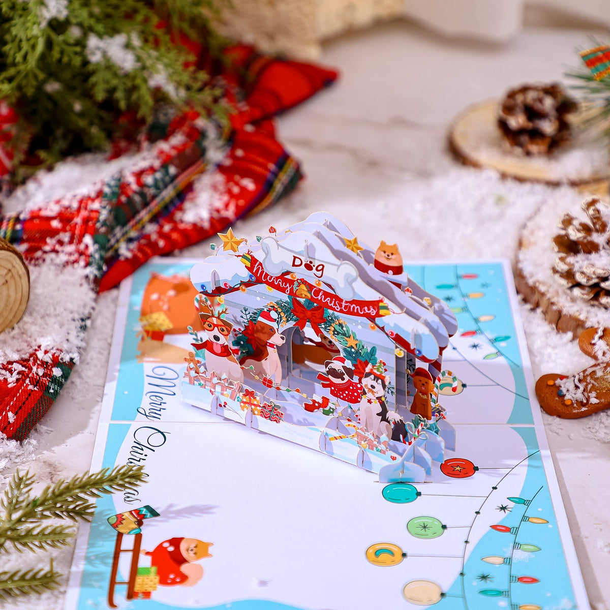 Christmas Dog 3D Pop Up Card