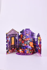 Halloween Cat Double Door Card