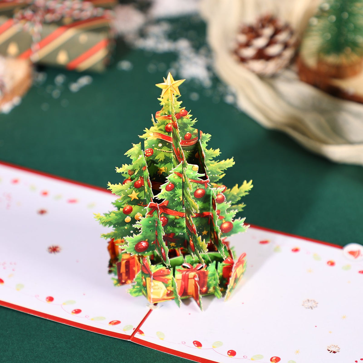 Blue Tone Christmas Tree Greeting Card