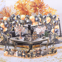 Black Gold Fireworks Birthday Greeting Card