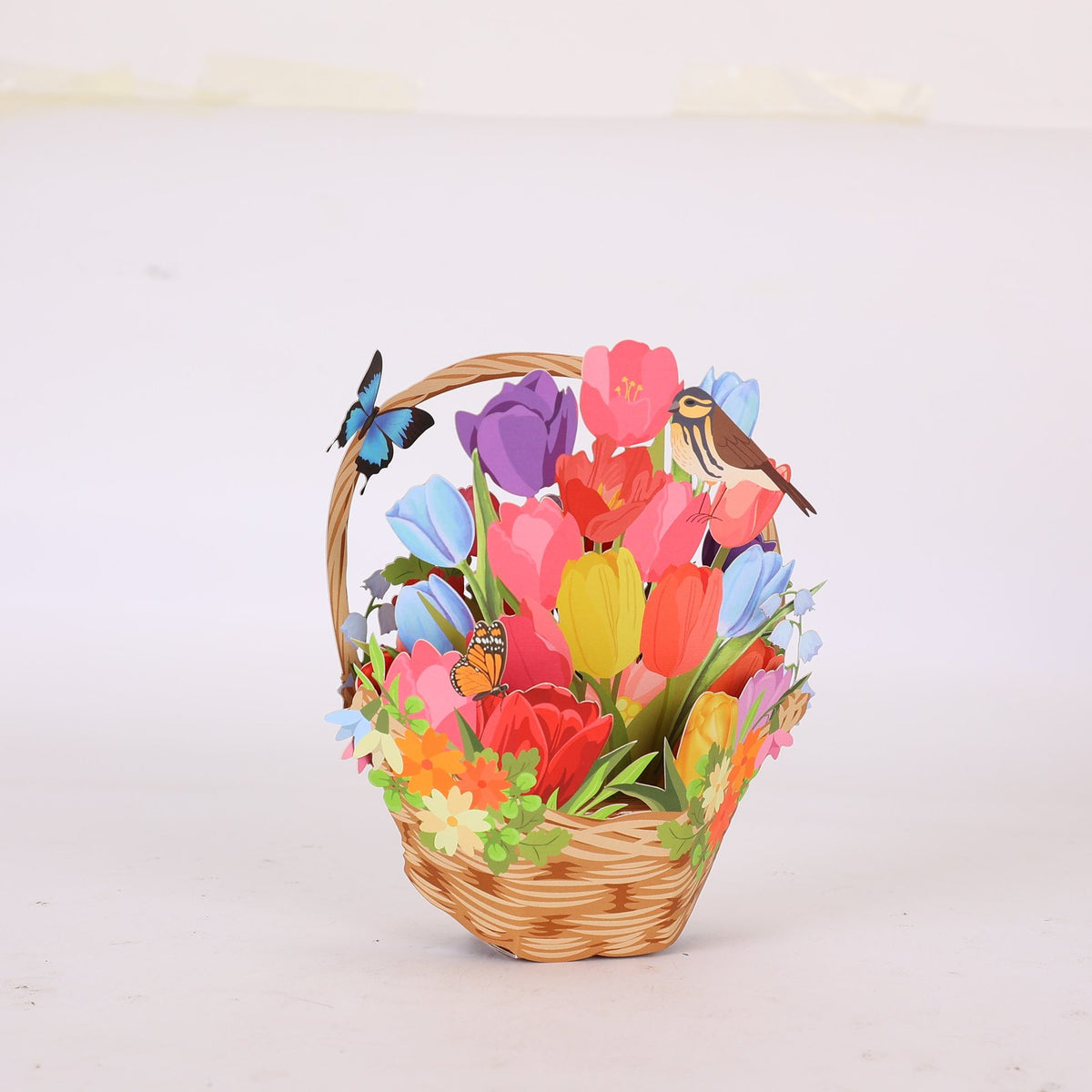 Tulip Mini Flower Basket Greeting Card