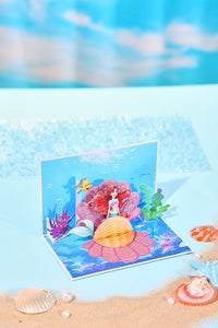 Little Mermaid Pearl 3D Pop Up Card