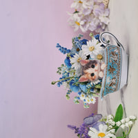Teapot Cat Flower Bouquet 3D Pop Up Card