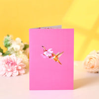 Hummingbird Floral Flip Pop Up Card