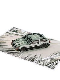 AE86 Sports Car Flip Pop Up Card