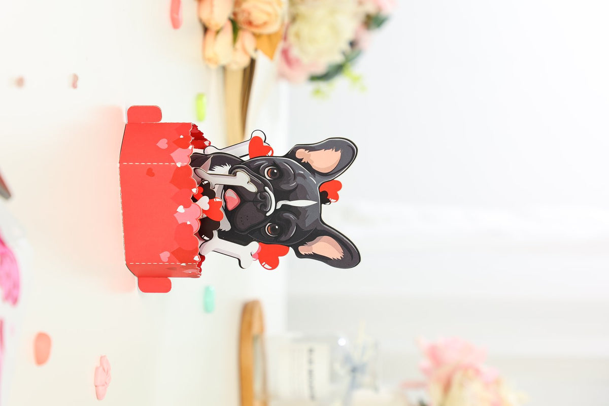 Valentine's Day French Bulldog Pop Up Card