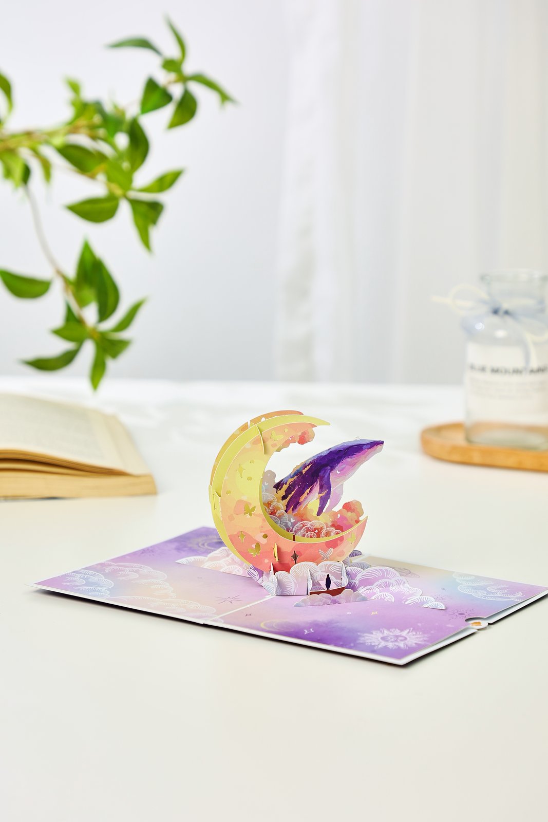 Moon Whale 3D Pop Up Card