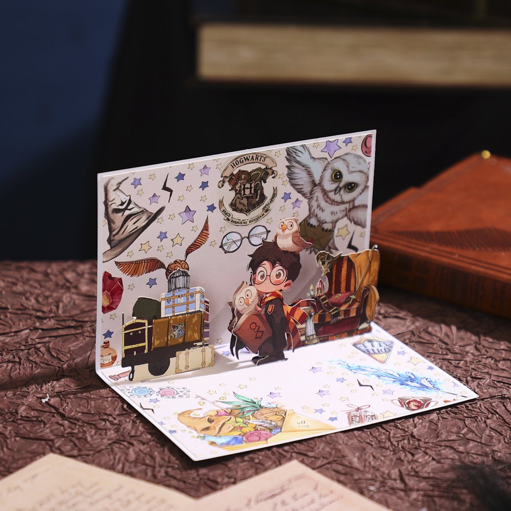 Dark Green Clown Flip Pop Up Card