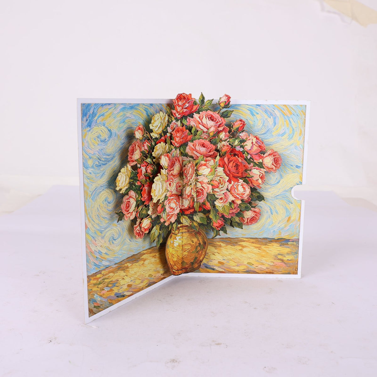 Rose Flower Vase 3D Pop Up Card