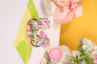 Floral Print Bicycle Flip Pop Up Card