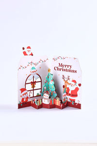 Christmas Tree Gnome Open Door 3D Pop Up Card