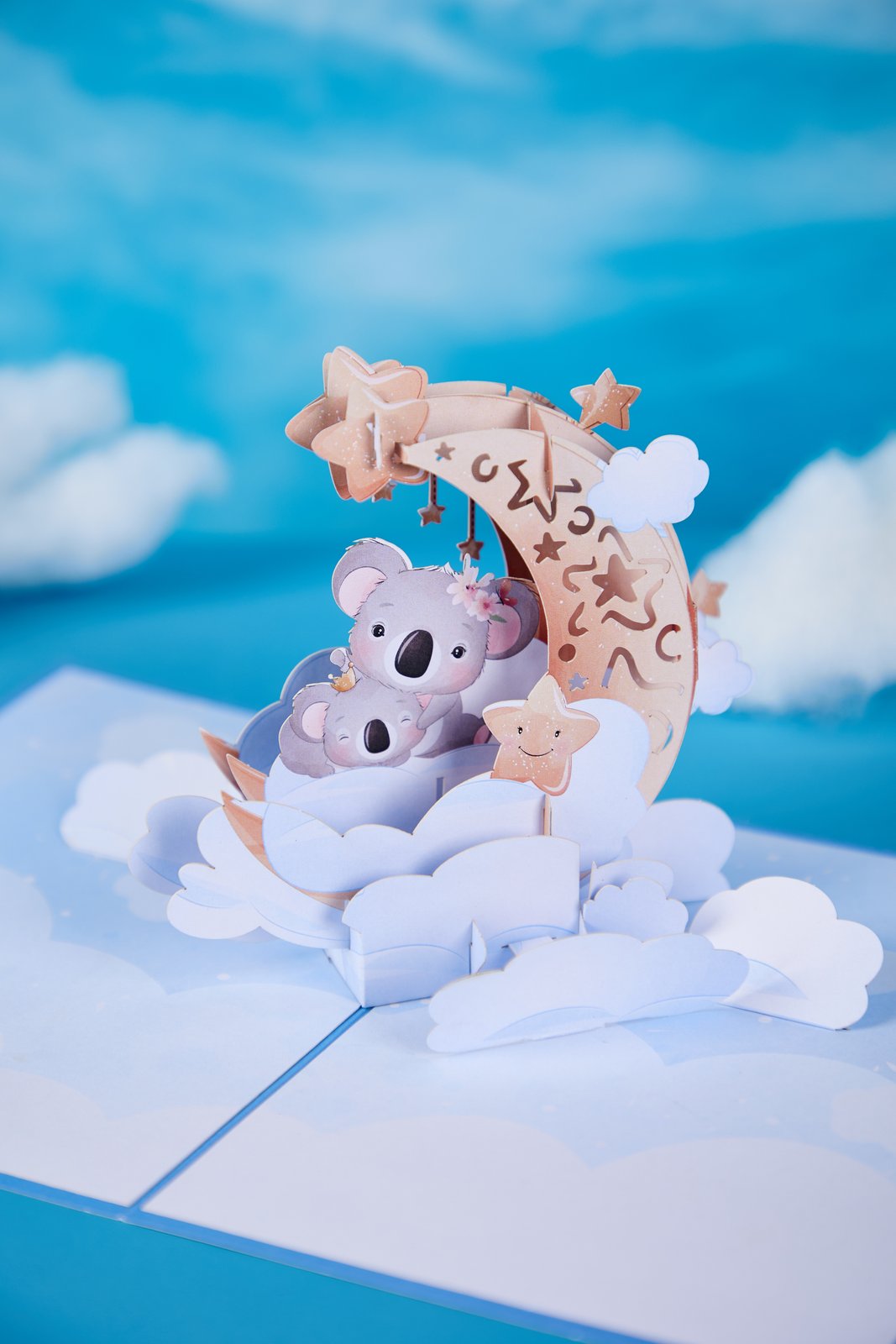 Crescent Moon Koala 3D Pop Up Card