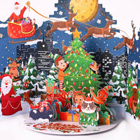 City Christmas Double Door Pop Up Card