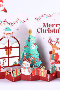 Christmas Tree Gnome Open Door 3D Pop Up Card