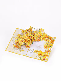 Yellow Orchid Floral Branch 3D Pop Up Card