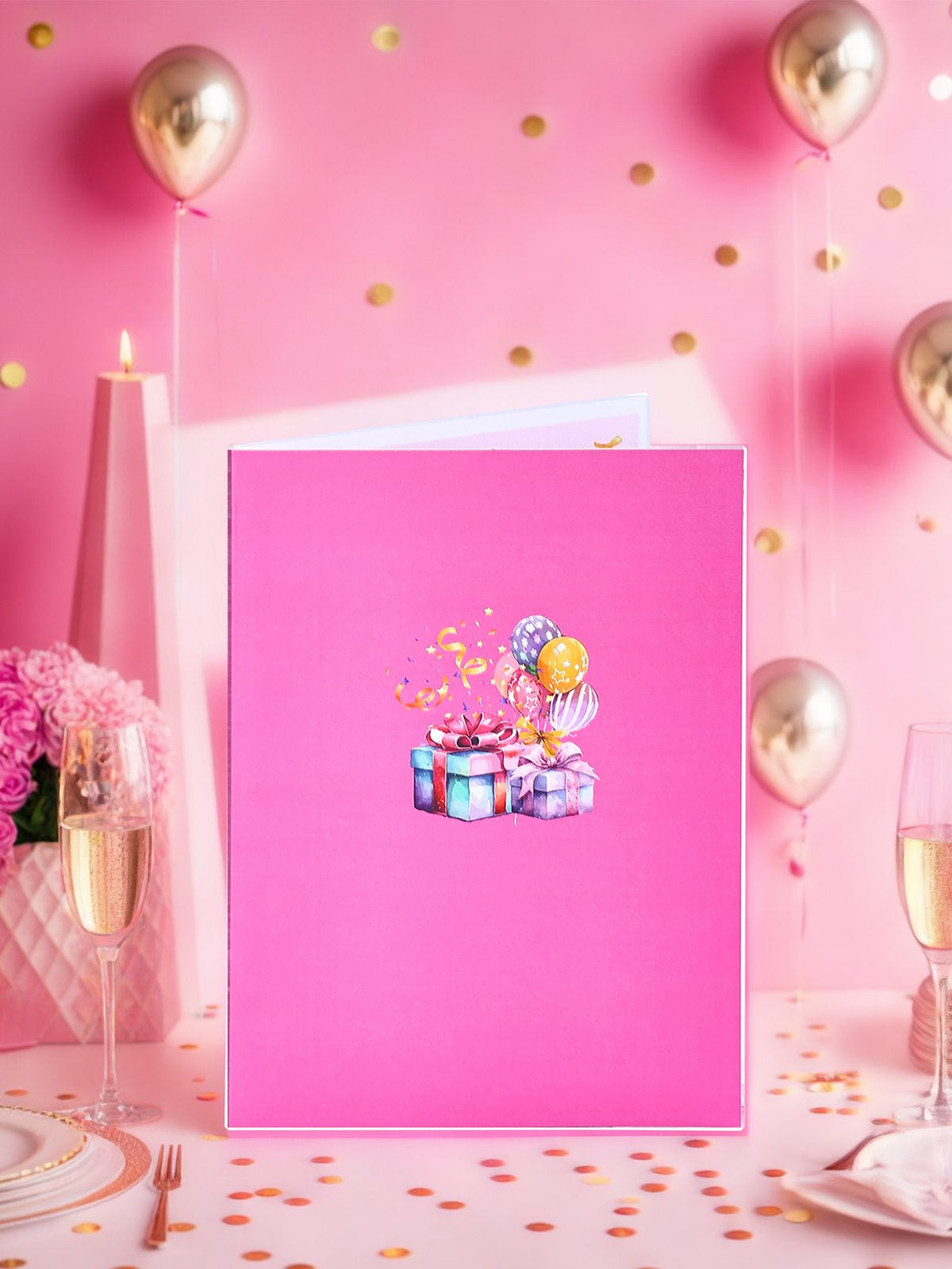 German Gold Glitter 3D Pop Up Card