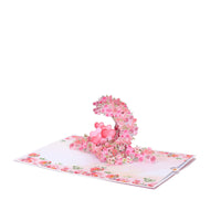 Pink Rose Heart 3D Pop Up Card