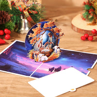 Round Window Scenery Flip Pop Up Card