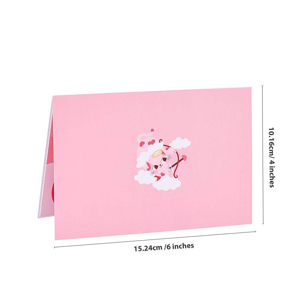 Plush Wings Cupid Kitten 3D Pop Up Card