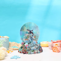 Blue Orca Under The Sea World Birthday 3D Pop Up Card