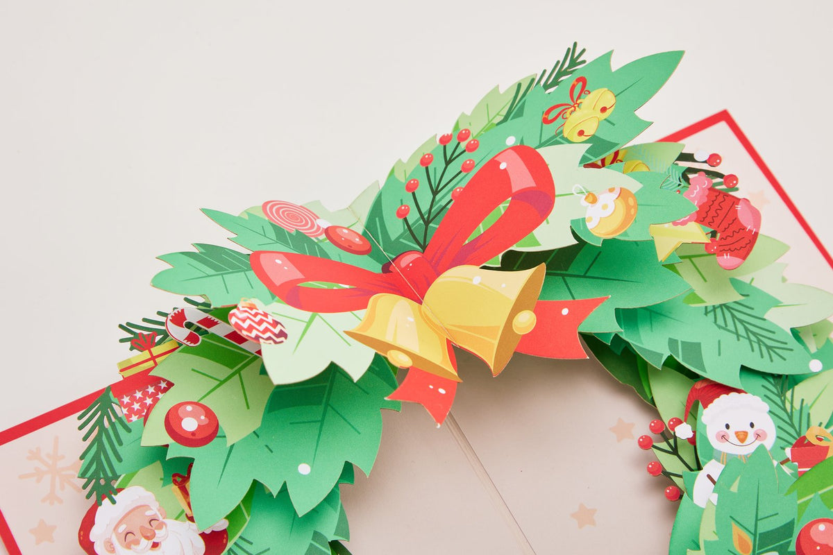 Christmas Floral Wreath Pop Up Card