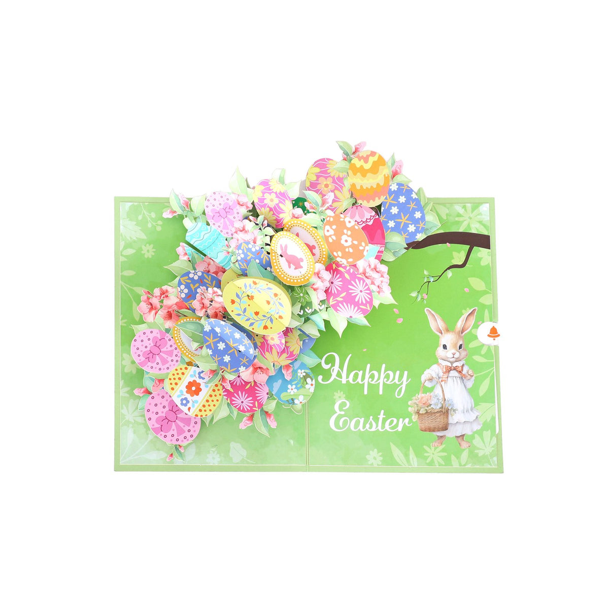 Easter Bunny Floral Wreath Greeting Card