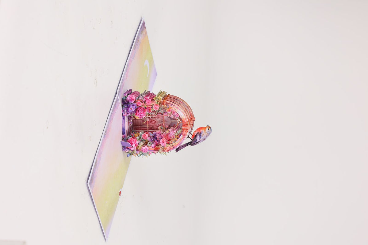 Stained Glass Window Castle 3D Pop Up Card
