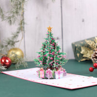 Pink Christmas Tree Greeting Card
